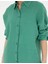 Kadın Yeşil Oversize Keten Gömlek 50286968-VR054 6