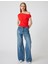 Tek Omuz Üst Omzu Açık Drapeli Slim Fit Pamuklu 2