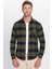 Erkek Slim Fit Dar Kesim Oduncu Tek Cepli Kareli Kışlık Gömlek 4
