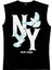 Ny Güvercinleri Siyah Erkek Kesik Kol / Kolsuz T-Shirt 2