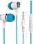 K17 1.20MT 3.5mm Aux Kablolu Mikrofonlu Kulakiçi Kulaklık - Mavi-Beyaz 1
