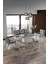 Joy Rattan Puflu Bahçe Balkon Takımı 3+1+1+ Camlı Masa Kemik Rengi 1