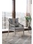 Joy Rattan Puflu Bahçe Balkon Takımı 3+1+1+ Camlı Masa Kemik Rengi 3