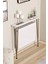 Dresuar 60 cm Beyaz Oval Kenar Gold Ayak 2