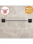 Havluluk Yapışkanlı Metal Siyah Banyo Lavabo Mutfak Uzun Kağıt Bez Havlu Askısı Kağıtlık 39 cm 1