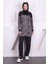 Füme Gri Bel Büzgülü Modal Tunik Pantolonlu Takım 1