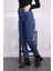 Koyu Mavi Yüksek Bel Mom Jeans Pantolon 2