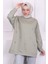 Haki Fiyonk Detaylı Modal Sweatshirt 1