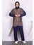Lacivert Payetli Leopar Modal Tunik Pantolonlu 3