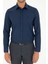 Erkek Lacivert Slim Fit Armürlü Uzun Kollu Gömlek 50298055-VR033 6