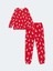 Dream kırmızı Bisiklet Yaka Baskılı Kadın Pijama Takımı 4