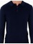 Erkek Lacivert Slim Fit Düğmeli Polo Yaka Triko Kazak 50300521-VR033 6