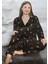Süet Battal Beden Düğmeli Ekose Desenli Anne Pijama Takımı 1