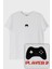 Player 2 Joystick Desenli Nakış Tişört - Gamer Çiftler Için 1