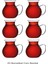 Keyfi Ala 6'lı Borosilikat 200 ml Çay Bardağı 6 Farklı Kulp Rengi Şık Tasarım 5