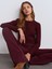31544 Düğmeli Uzun Kollu Top-Bordo 5