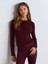 31544 Düğmeli Uzun Kollu Top-Bordo 1