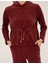 Kadın Bordo Comfort Fit Kapüşonlu Sweatshirt 50254073-VR014 6