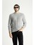 Bisiklet Yaka Slim Fit Dar Kesim Desenli Triko Kazak 1
