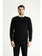 Bisiklet Yaka Slim Fit Dar Kesim Dikişsiz Desenli Yünlü Triko Kazak 3