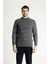 Bato Yaka Slim Fit Dar Kesim Desenli Yünlü Triko Kazak 4