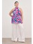 Halter Yakalı Desenli Bluz 3