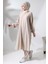 Kadın Hac ve Umre Kıyafeti Tesettür Ikili Takım Krem 1