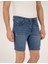 Erkek Koyu Mavi Slim Fit Jean Şort 50267835-VR032 6