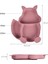 Silikon Beslenme Seti Vakumlu Mama Tabağı Ve Kasesi, Önlük, Çatal-kaşık, Pipetli Bardak/Pembe 4