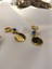 Kadın Gold Renk Yaşam Çiçeği Model Nazar Boncuğu Detaylı 316 L Çelik Küpe 1