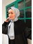 Labirent Desen Jakarlı Deluxe Şal - Gümüş 3