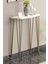 100 cm Beyaz Dresuar Kahve Köşesi Konsol Modern Raf Metal Boru Gold Ayaklı 1