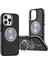 iPhone 16 Pro ile Uyumlu Kılıf Double Color Magsafe ile Uyumlu Stand Olabilen 360° Dönen Halka Ring Tutuculu Already Magnetic Wireless iphone ile Uyumlu Kılıf Kapak Siyah-Gri 1