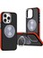 iPhone 16 Pro ile Uyumlu Kılıf Double Color Magsafe ile Uyumlu Stand Olabilen 360° Dönen Halka Ring Tutuculu Already Magnetic Wireless iphone ile Uyumlu Kılıf Kapak Siyah-Kırmızı 1