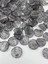 100GR Gri / Füme Renk 26MM Yassı Cips Model Çatlak Akrilik Boncuk, Çanta Boncuğu (~ 44 Adet) 2
