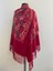 Etnik Desen Nakışlı Kışlık Omuz Şalı - Bordo 1
