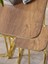 Pelikan 4+1 Koyu Ceviz (Suntalam) Gold Metal Ayak Takım Sehpa 2