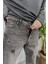 Dar Kesim Boyfriend Gri Renk Kot Pantolon 5