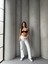 Beyaz Yüksek Bel Straight Jeans 1