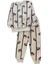 Kız Çocuk Iki Iplik Pamuklu Şardonlu Beyaz Mickey Mouse Desenli Uzun Kollu Kışlık Pijama Takımı 1