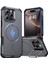 iPhone 16 Pro Max Kılıf Cyber Tough Halolock Magsafe Standlı Silikon - Gri 1