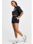 Sportswear Chill Terry Yüksek Belli Dar Kesim Siyah Kadın Spor Şort 4