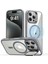 iPhone 16 Pro Max Kılıf Halolock MagSafe Classic Hybrid Standlı Silikon - Şeffaf Gri 1