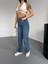 Orta Mavi Yüksek Bel Straight Jeans 4