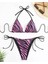 Özel Tasarım Dans Eden Çizgiler Baskılı Brazilian Beach Club Kadın Bikini Takımı 1