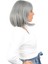 Küt Kahküllü Fiber Sentetik Peruk - Gri 2