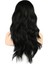 Dalgalı Perçemli Fiber Sentetik Orta Boy Peruk - Siyah 4