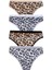 3 Lü Leopar Bikini Arkası Düz Bikini Külot 2