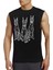 Doberman Trio Siyah Kesik Kol / Kolsuz Erkek T-Shirt 1