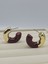 Round Gold Bordo Çift Renkli Halka Küpe 2
